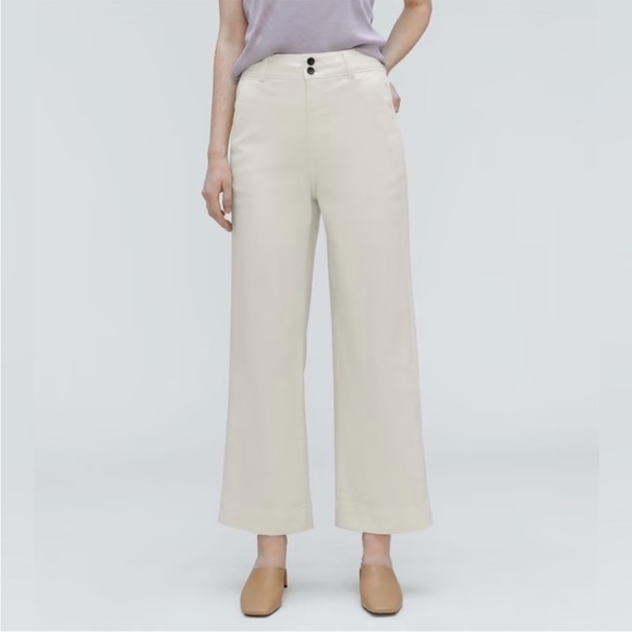 NEW WITH TAGS Everlane Bone The Organic Wide-Leg Pant in Size 4 - Picture 3 of 10